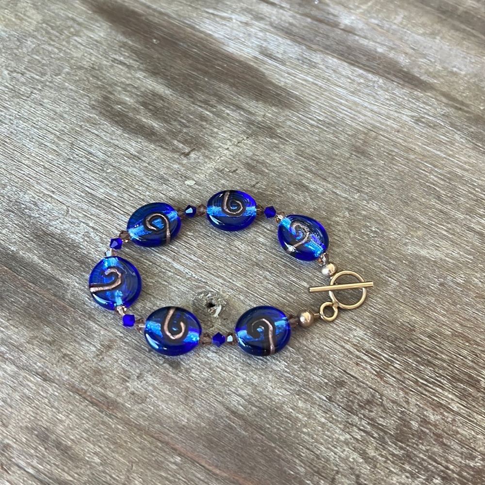 Beautiful blue bracelet.